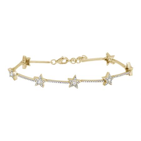 14k yellow gold diamond star bracelet