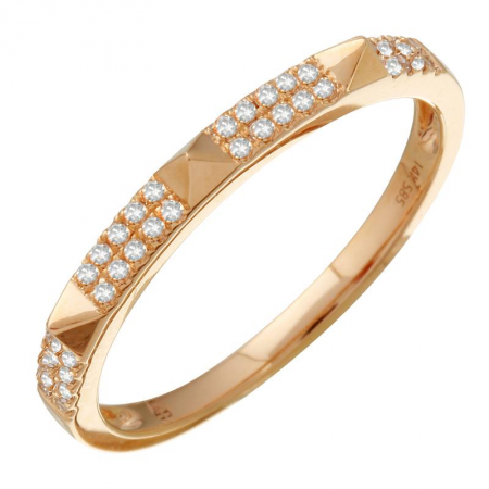14k gold diamond bitty pyramids band