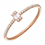 14k gold vertical baguette and diamond band