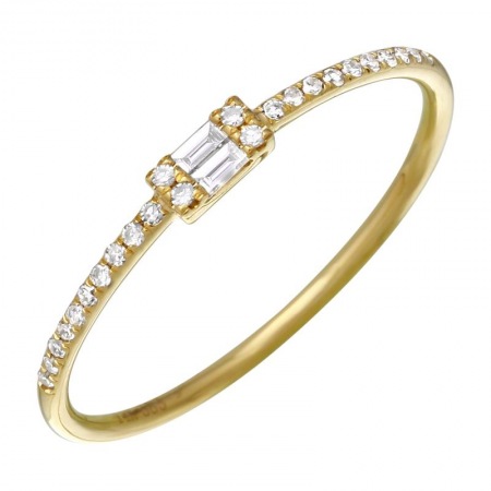 14k yellow gold diamond baguette band size 6.5