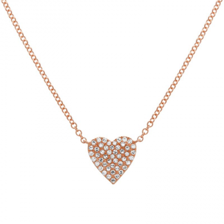 14k gold diamond heart necklace