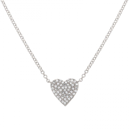 14k gold diamond heart necklace