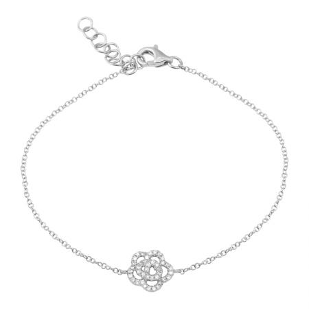 14k gold diamond rosette bracelet
