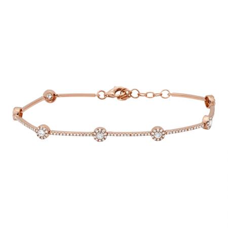 14k gold diamond scattered circle bracelet