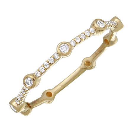 14k gold diamond little circle band