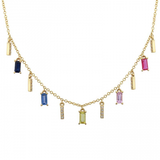 14k gold dangling gemstone necklace