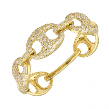 14k yellow gold chain link ring