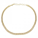 14k gold and diamond cuban link necklace