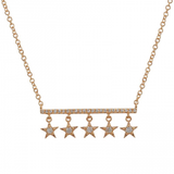 14k gold diamond star drop necklace