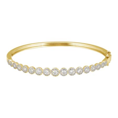 14K gold diamond circle bangle