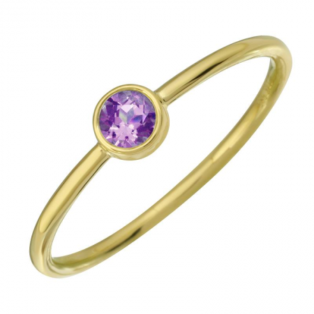 14k gold amethyst dot ring