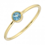 14k gold blue topaz dot ring