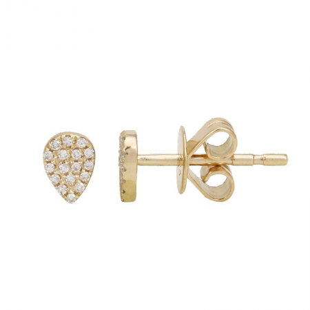 14k gold diamond mini teardrop posts
