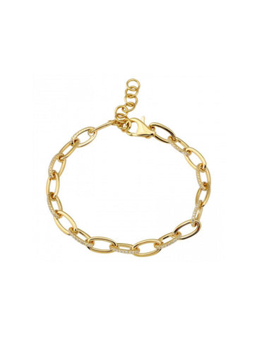 14k gold double row diamond bangle with baguettes