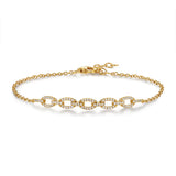 14k gold diamond link chain bracelet