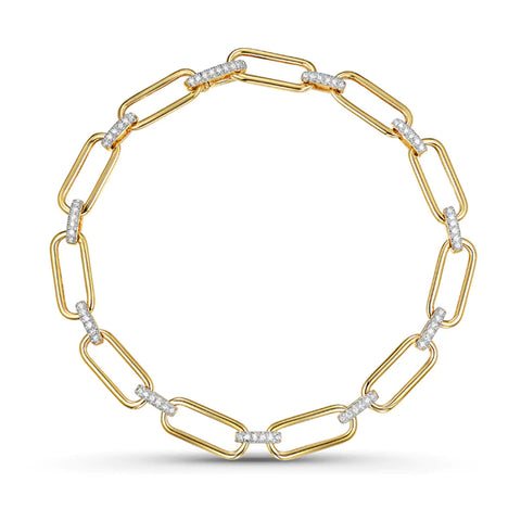 14k yellow gold diamond white topaz emerald cut chain bracelet