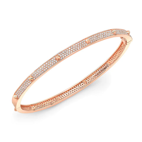 14k gold diamond mini spike bangle