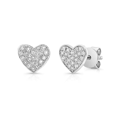 14k gold diamond heart posts