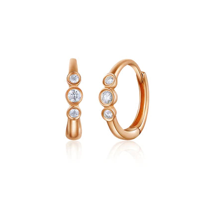 14k gold triple bezel baby huggies