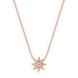 14k gold diamond starburst necklace