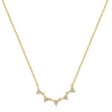 14k gold 5 diamond triangle necklace