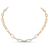 14k gold diamond paperclip necklace