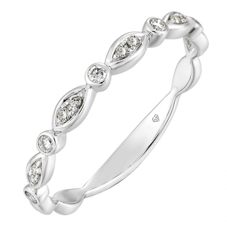 14k gold marquis and round diamond band