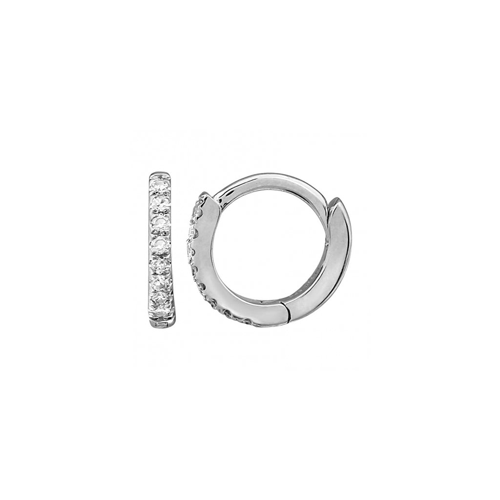 14k gold diamond 8mm huggies