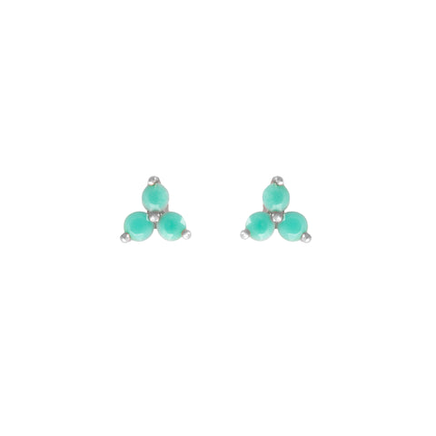 14k gold diamond pearl cherry studs