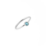 14k gold blue topaz dot ring