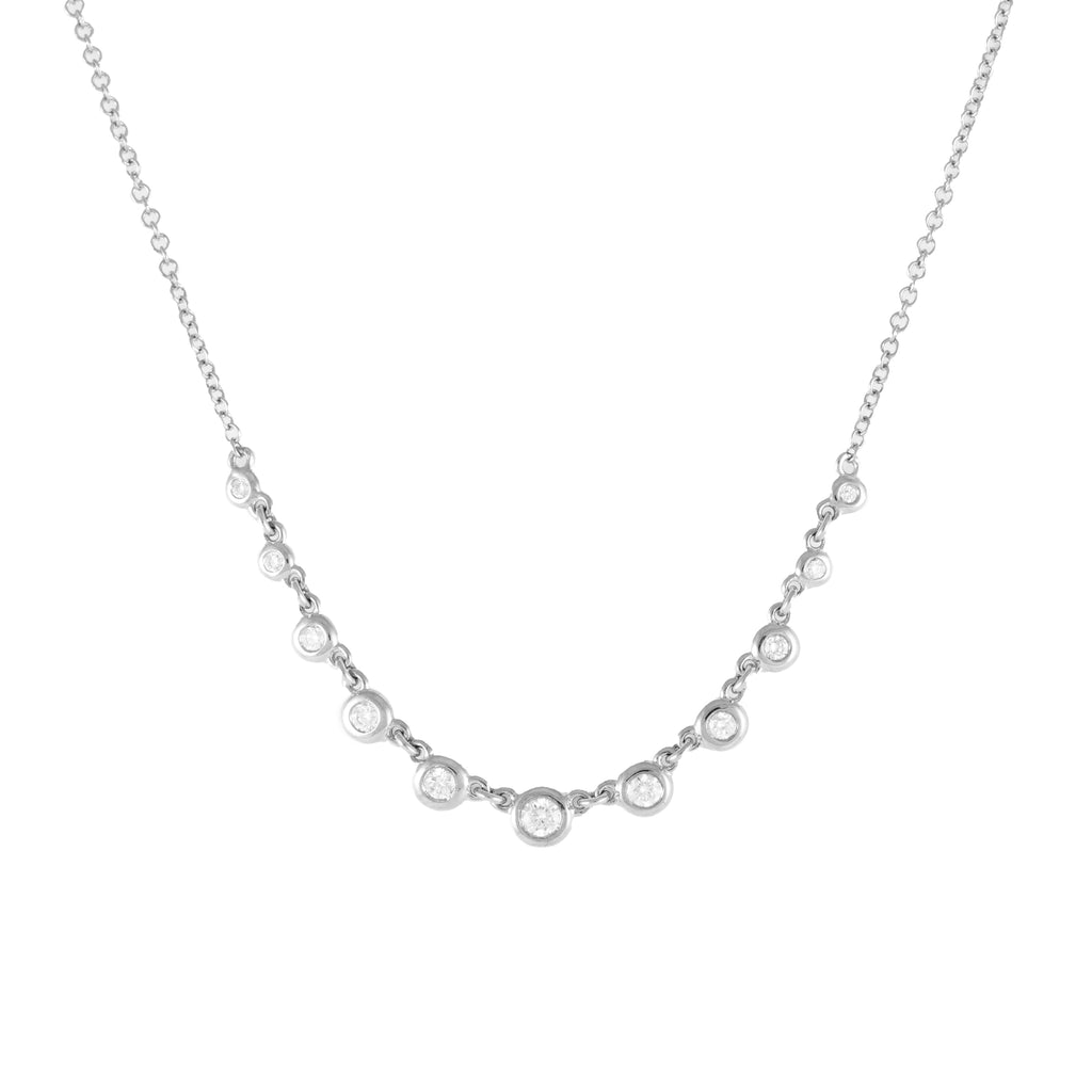 14k gold curved bezel necklace