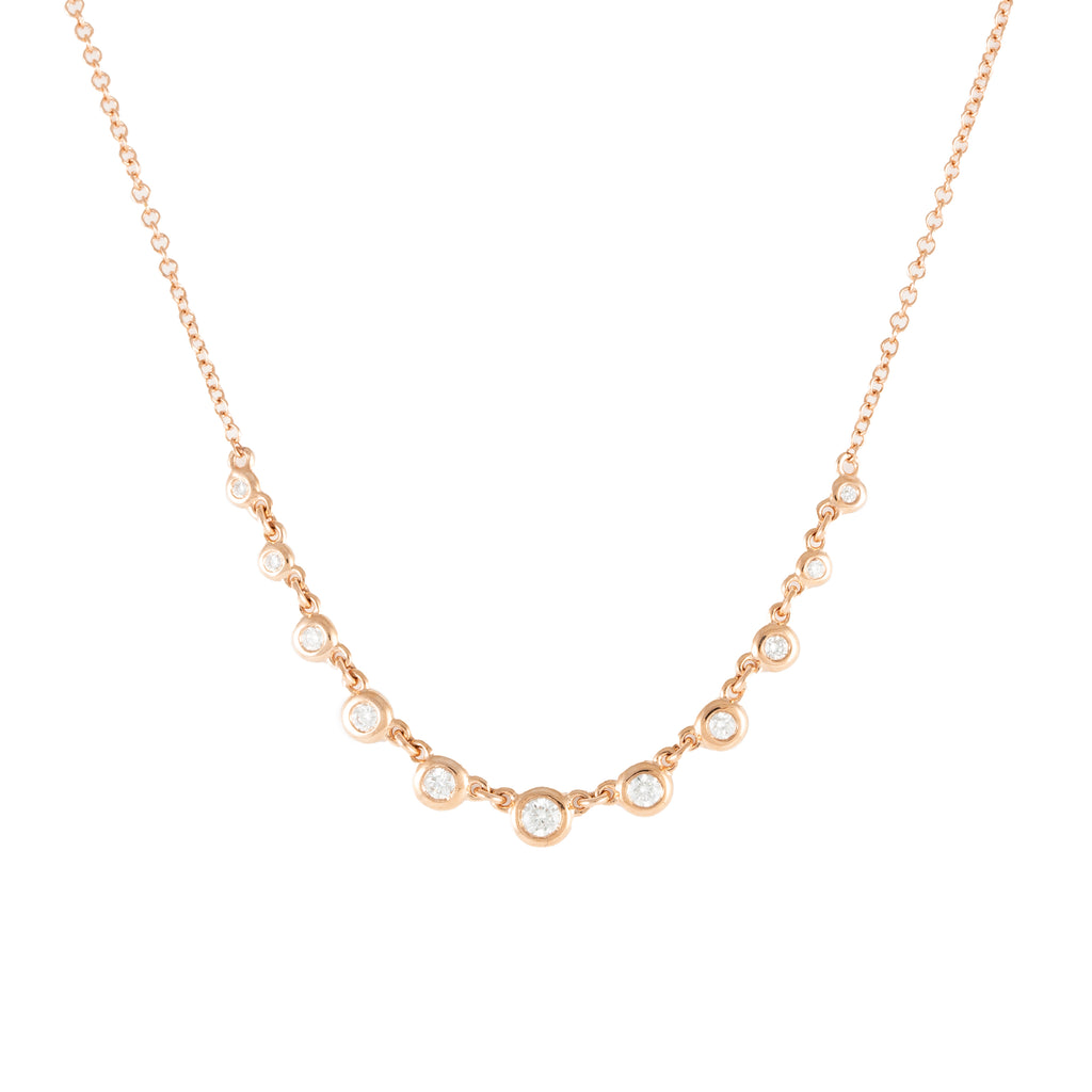 14k gold curved bezel necklace
