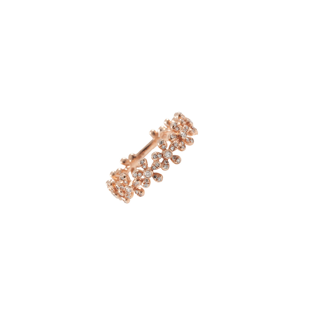 14k rose gold diamond daisy band size 6