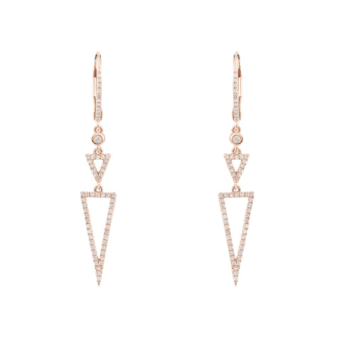 14k gold open diamond circle threader