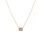 14k gold fancy diamond baguette necklace