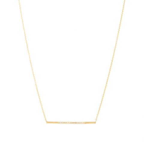 14k gold diamond bar necklace