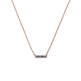 14k gold black diamond small bar necklace