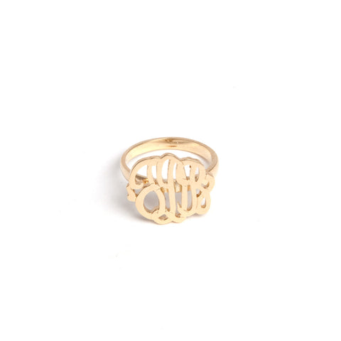 14k gold monogram ring