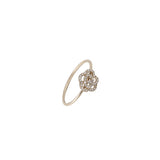 14k gold diamond rosette ring