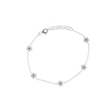14k ruby diamond flower bracelet