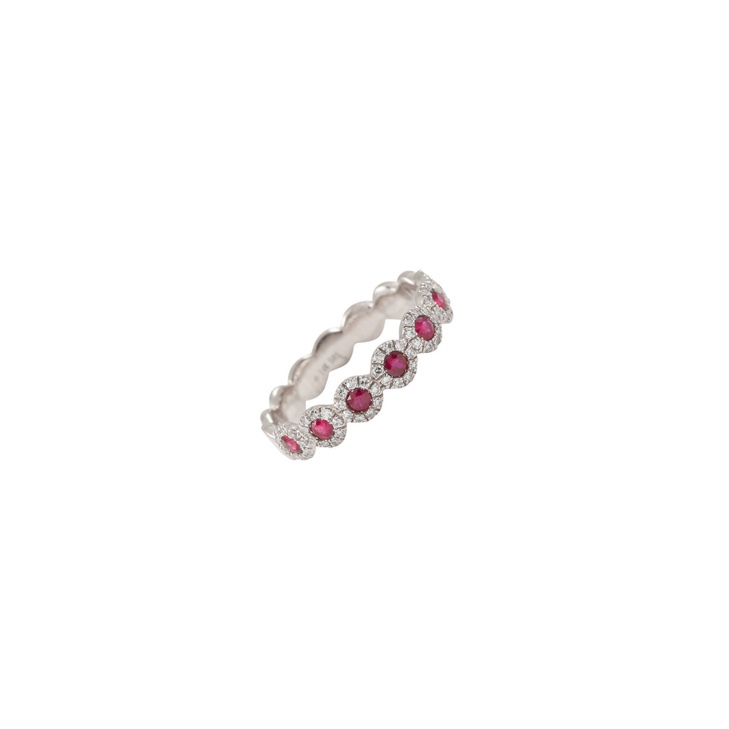 14k rose gold diamond ruby band size 6