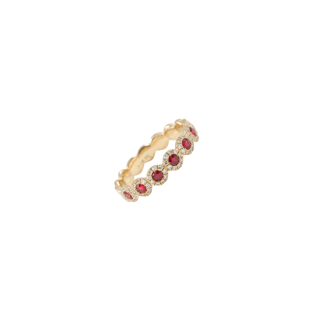 14k rose gold diamond ruby band size 6