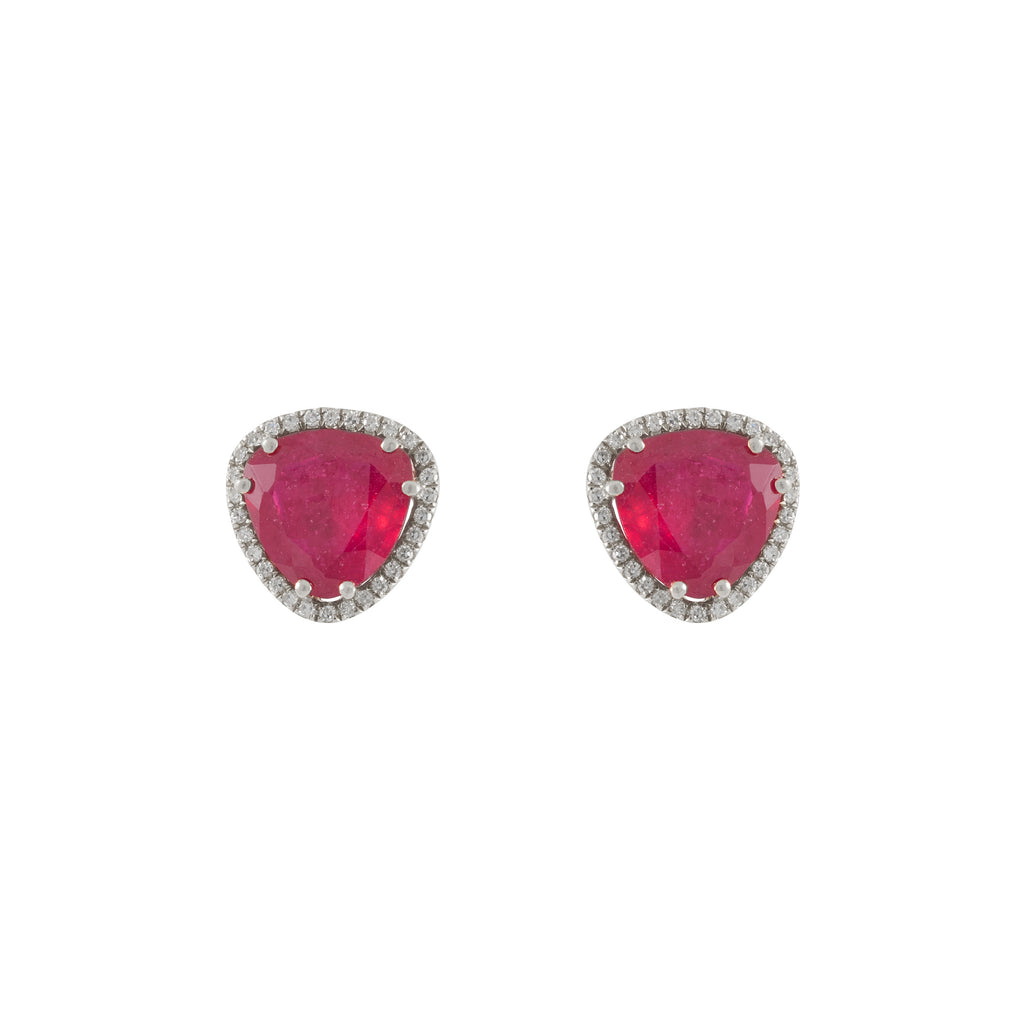 14k gold diamond ruby earrings