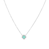 14k gold diamond turq clover necklace