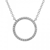 14k gold diamond medium circle necklace