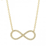 14k gold diamond infinity necklace