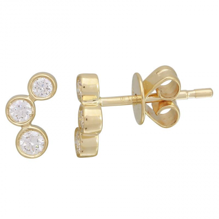 14k gold diamond bezel set posts