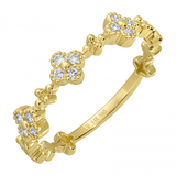 14k gold and diamond clover band