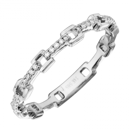 14k gold and diamond chain link band