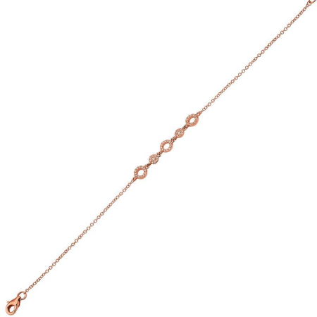 14k rose gold and diamond circle and disk bracelet